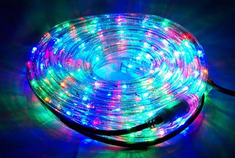 LED světelný kabel 20 m - barevné