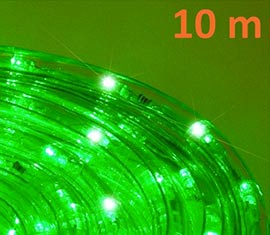 10 metrů dlouhý zelený světelný kabel - 240 diod
