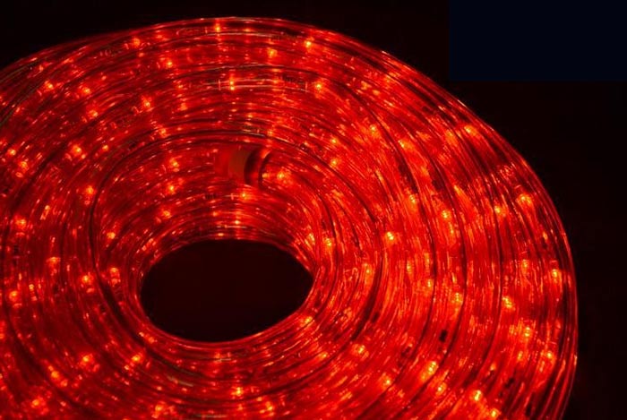 Červený LED světelný kabel 20 m - 480 diod