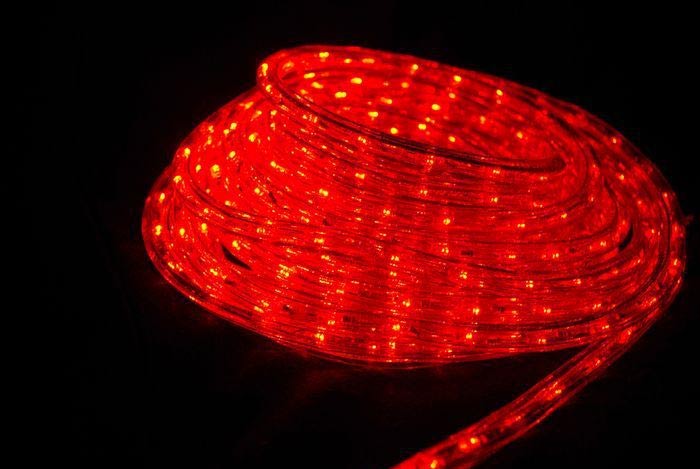 LED světelný kabel 10 m - červená, 240 diod