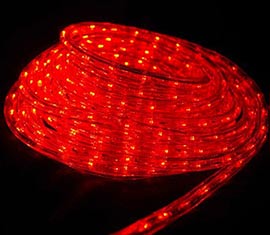 LED světelný kabel 10 m - červená, 240 diod