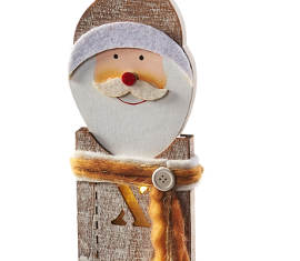 Dřevěný LED Santa na parapet