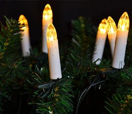 Klasické svíčky na vánoční strom - teple bílá