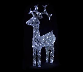 LED dekorace - vánoční sob - 100cm bílé světlo