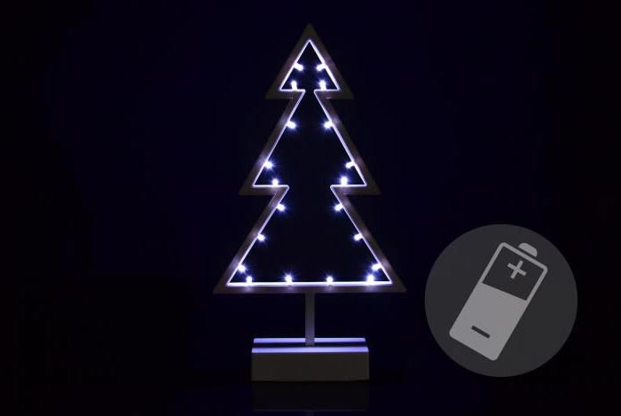 LED vánoční stromek - studená bílá, 20 LED, 38 cm