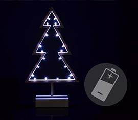 LED vánoční stromek - studená bílá, 20 diod, 38 cm
