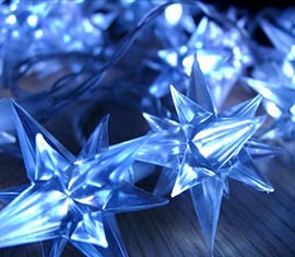 Modré hvězdy - vánoční LED osvětlení