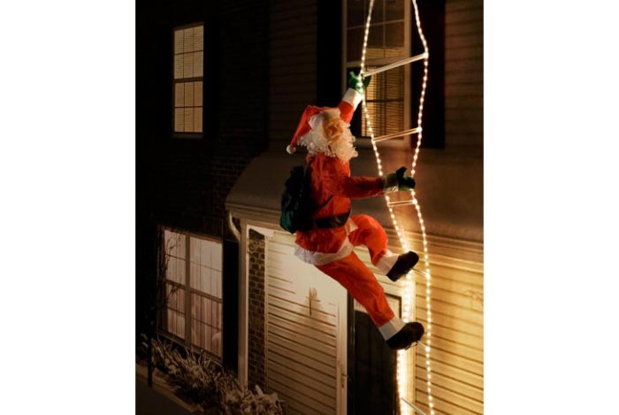 Vánoční dekorace - Santa na světelném žebříku 240 cm