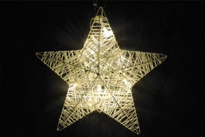 Vánoční dekorace - vánoční hvězda - 25 cm, 10 LED diod