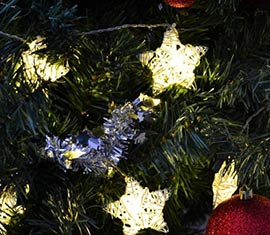 Vánoční LED řetěz - hvězdy - 20 LED, teple bílá