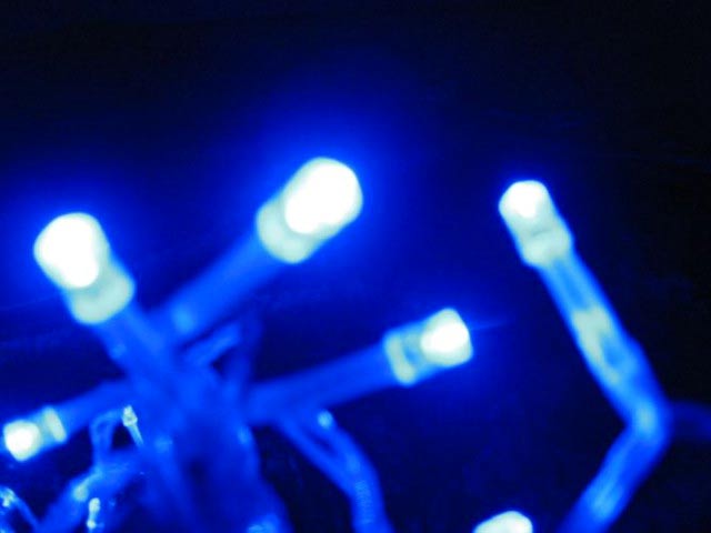 Modré LED vánoční osvětlení
