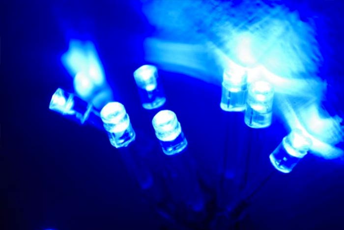 Vánoční LED řetěz s 50 modrými diodami o délce 4,5m