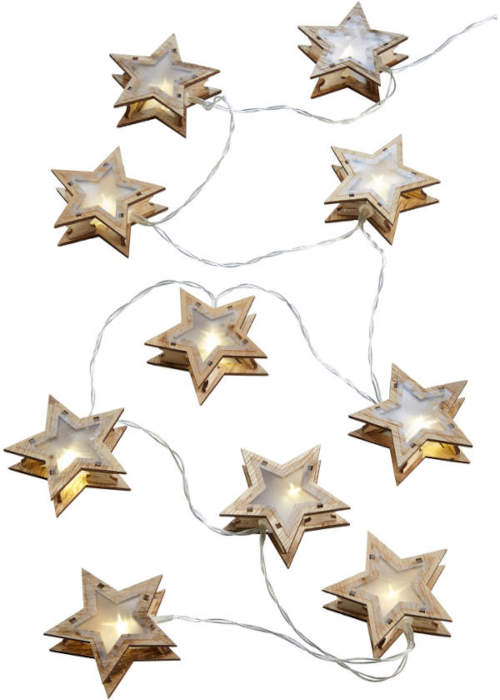 Dřevěné LED vánoční hvězdy