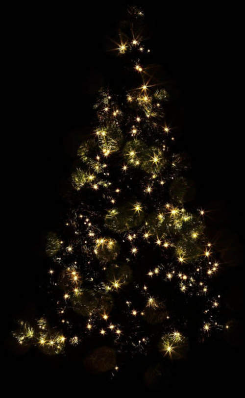 LED osvětlení na velký vánoční strom