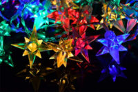 Vánoční led řetěz barevné hvězdičky