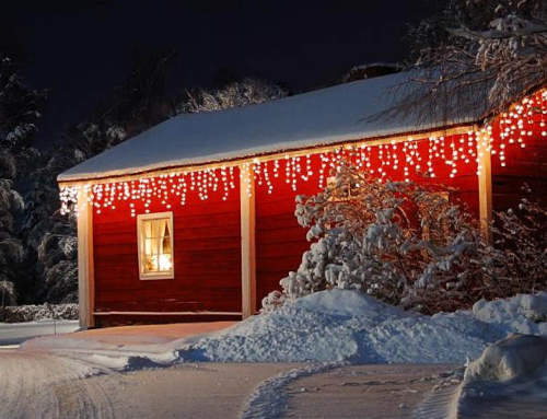 Vánoční LED závěs padající sníh 24m