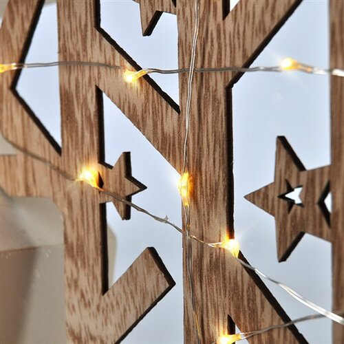 led dekorace hvězda ze dřeva
